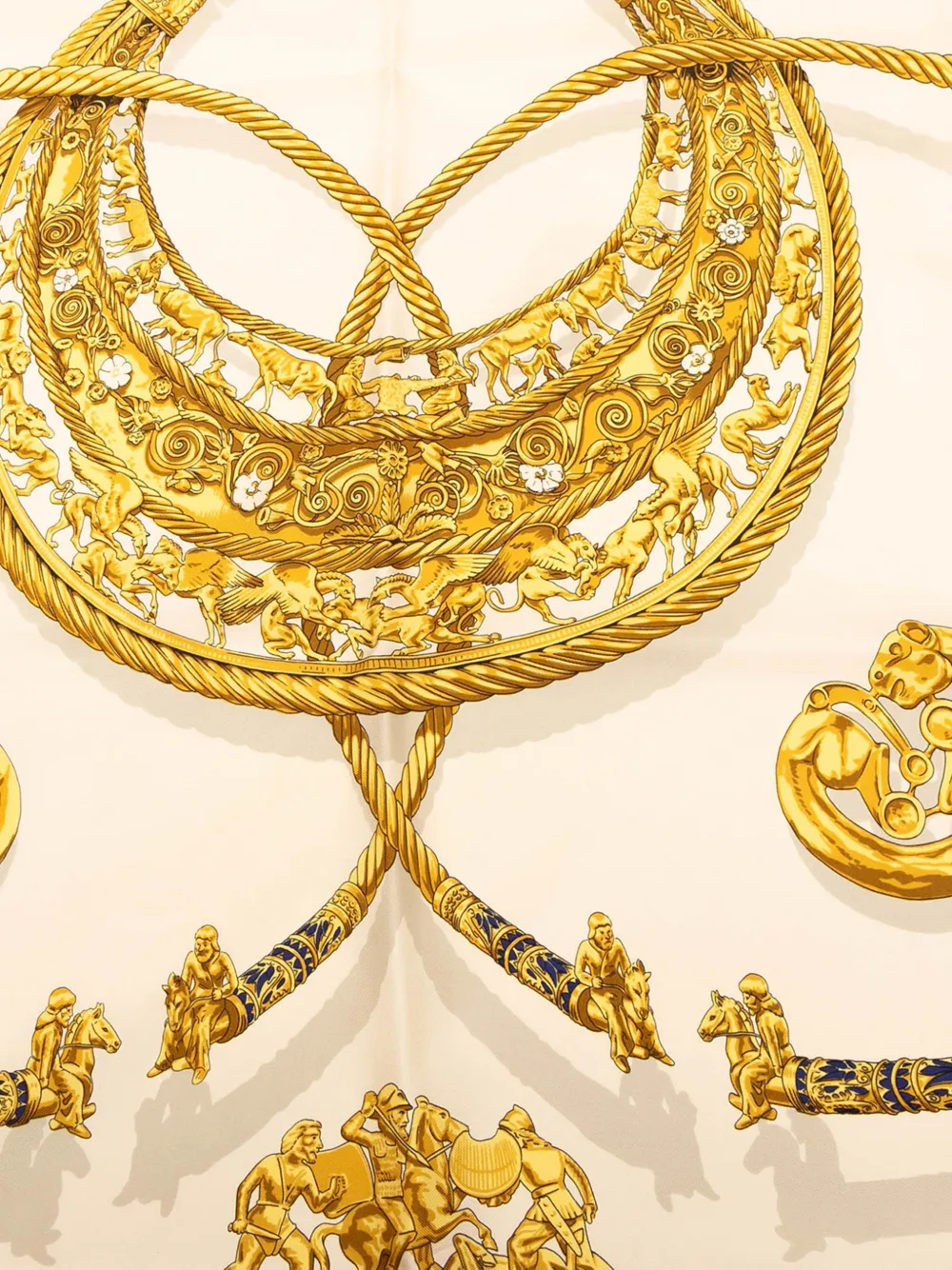 HERMES Pre-owned 2010-2025 Les Cavaliers D Or Silk Scarf 90 Scarves In Red