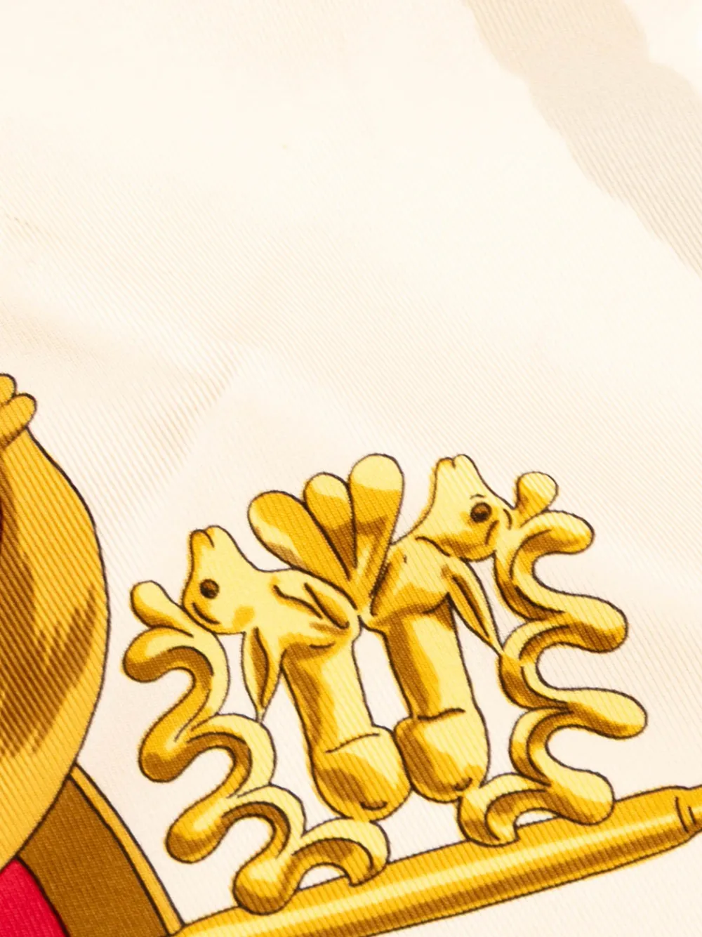 HERMES Pre-owned 2010-2025 Les Cavaliers D Or Silk Scarf 90 Scarves In Red