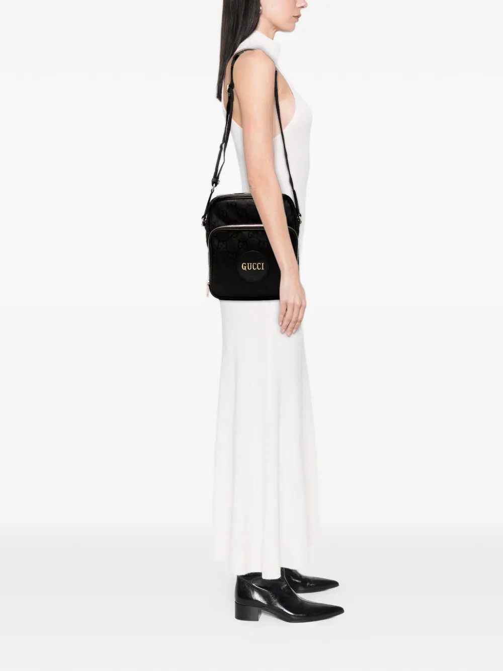 Pre-owned Gucci 2016-2025 Off The Grid Gg Econyl Crossbody Bag In Black