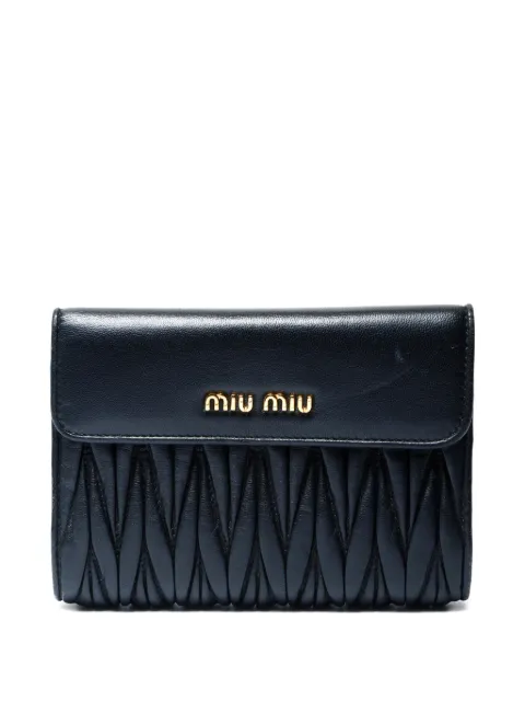 Miu Miu Pre-Owned 2010s logo-plaque matelassé wallet