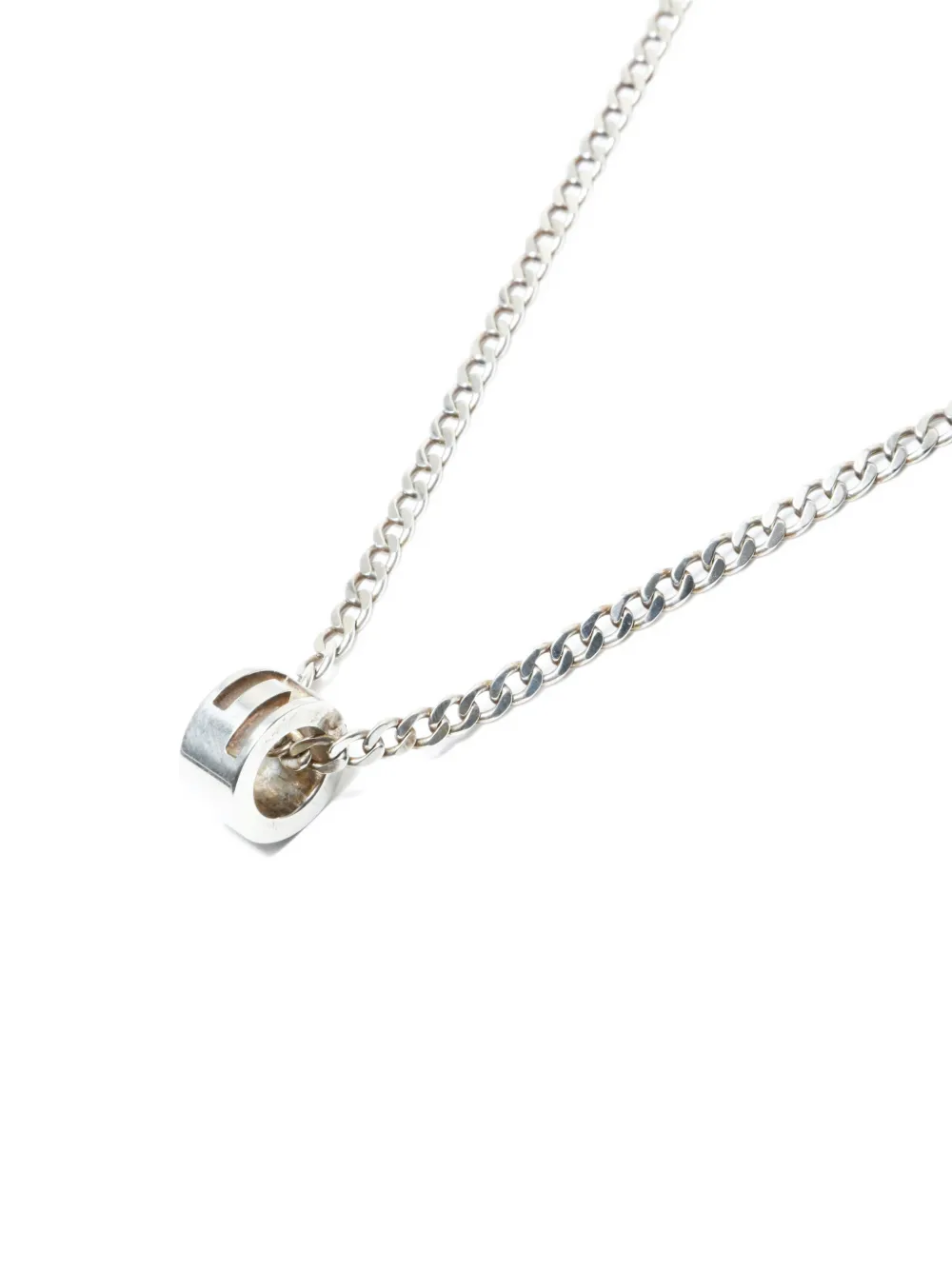 GUCCI Pre-owned 2000s Pendant Chain Necklace In Silver