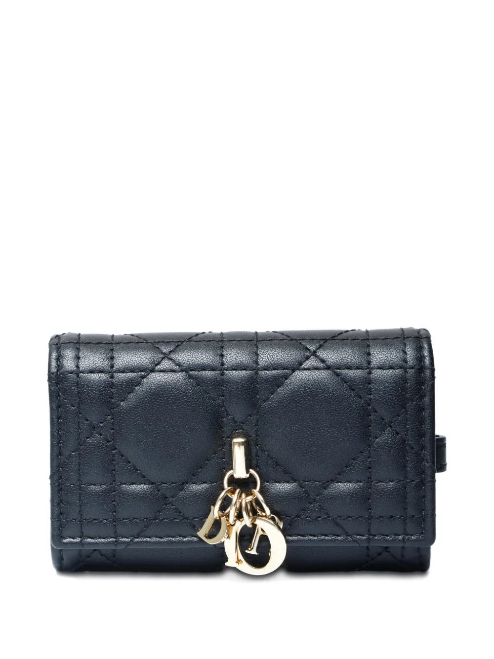 Christian Dior Pre-Owned 2023 Cannage key case - ブラック Christian Dior Pre-Owned 2023 Cannage key case - ブラック