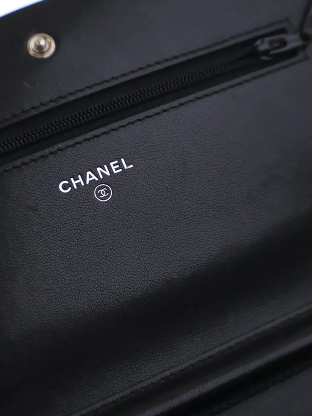 Pre-owned Chanel 2016-2017 Quilted Lambskin Mademoiselle Wallet On Chain Crossbody Bag In Black