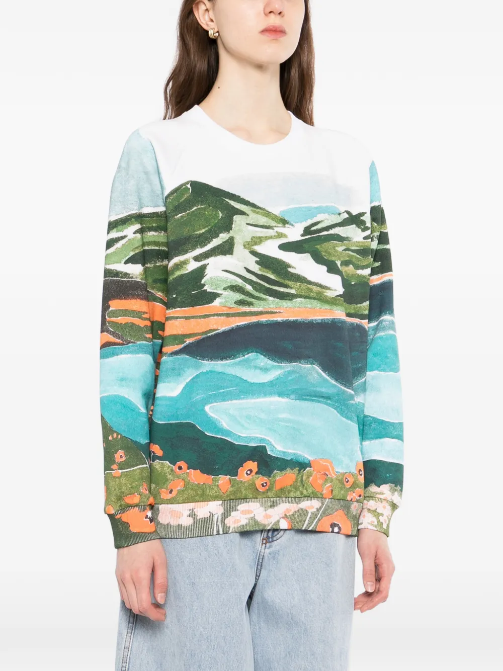 Chloé Sudadera Con Estampado Gráfico - Azul 