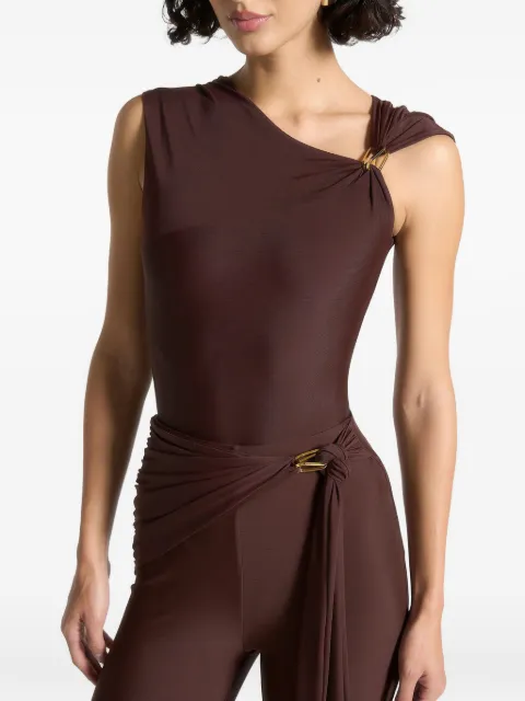 Manière De Voir asymmetric-neck hardware-detail bodysuit
