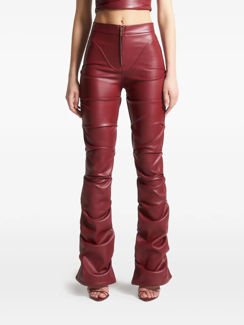 Manière De Voir Caroline tacked front-zip trousers - Rosso