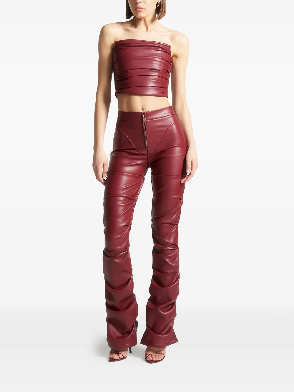 Manière De Voir Caroline tacked front-zip trousers - Rood
