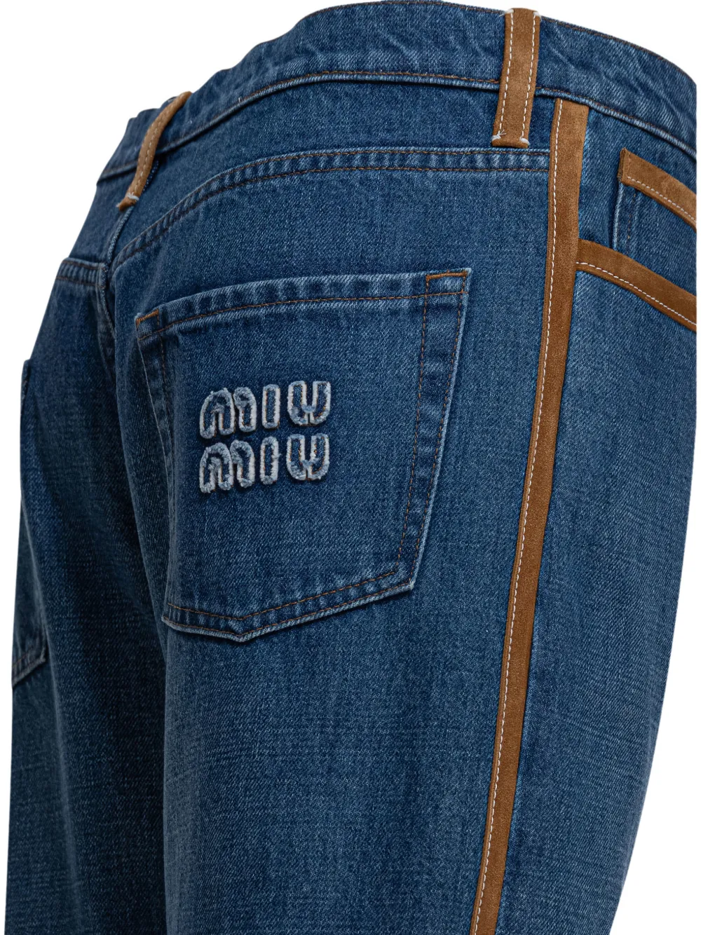 Miu log-detail jeans Blauw
