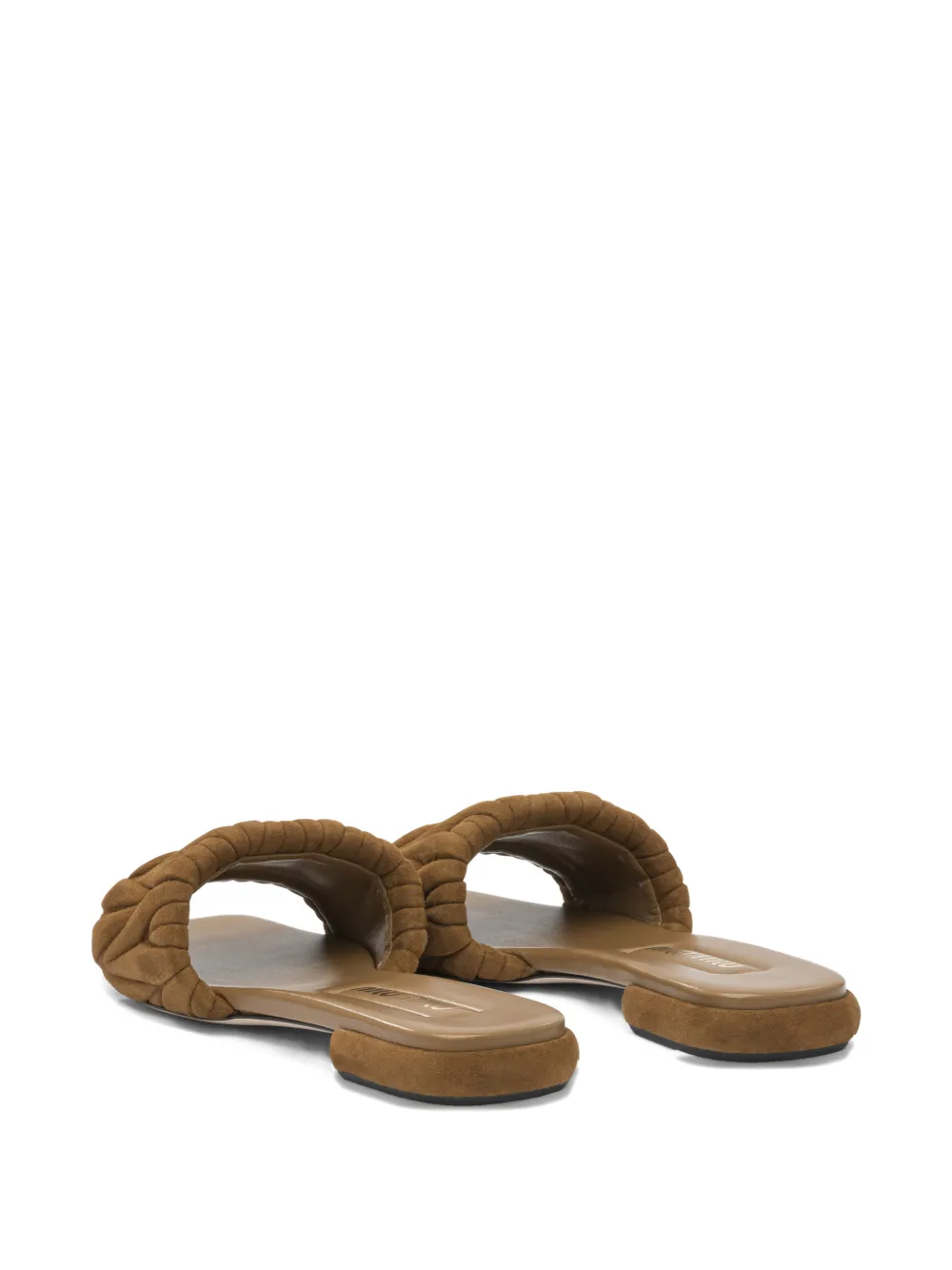 Miu Matelassé suède sandalen Bruin