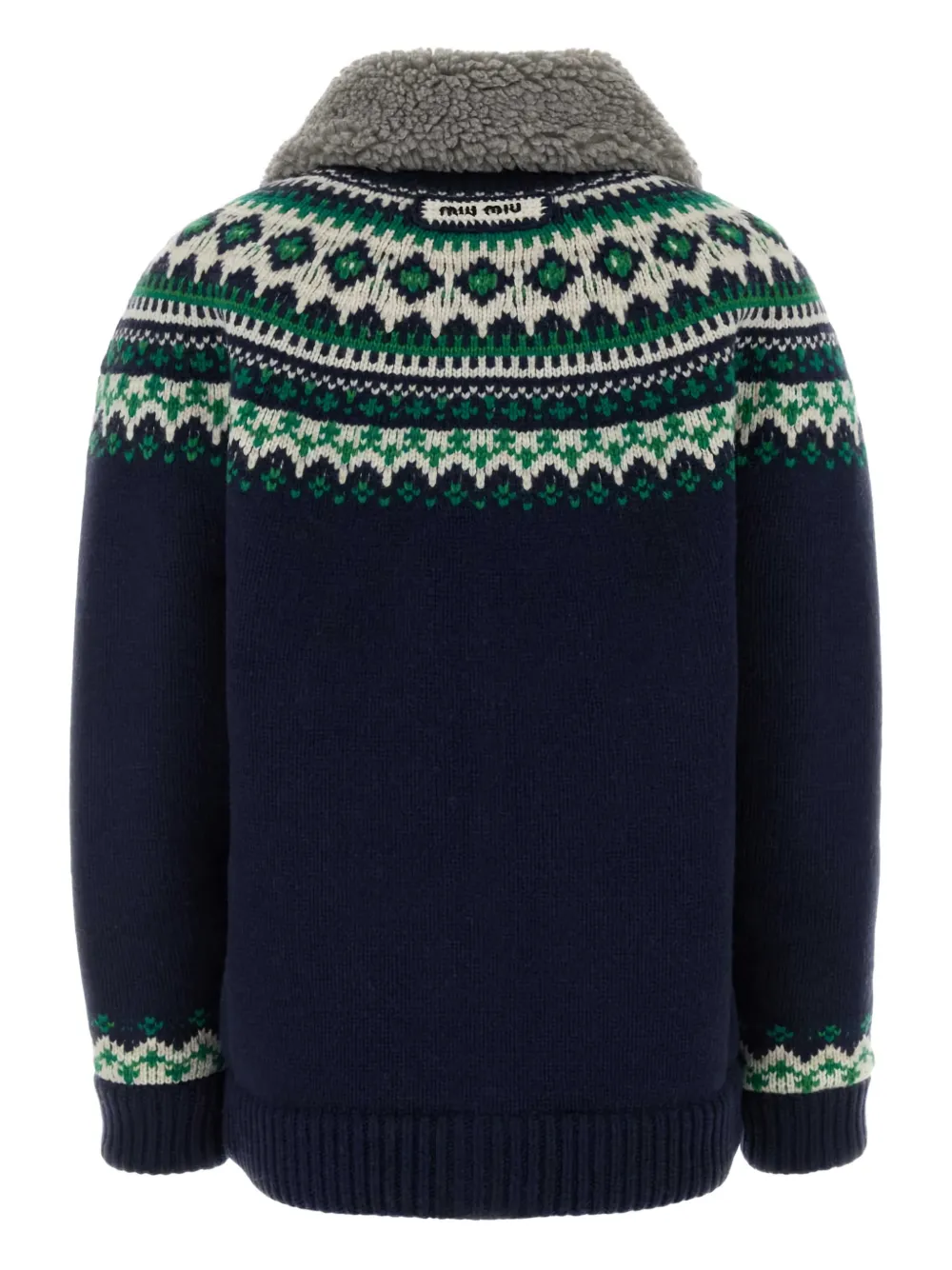 Miu Miu fair-isle pattern wool cardigan | Cardigans | Image 2