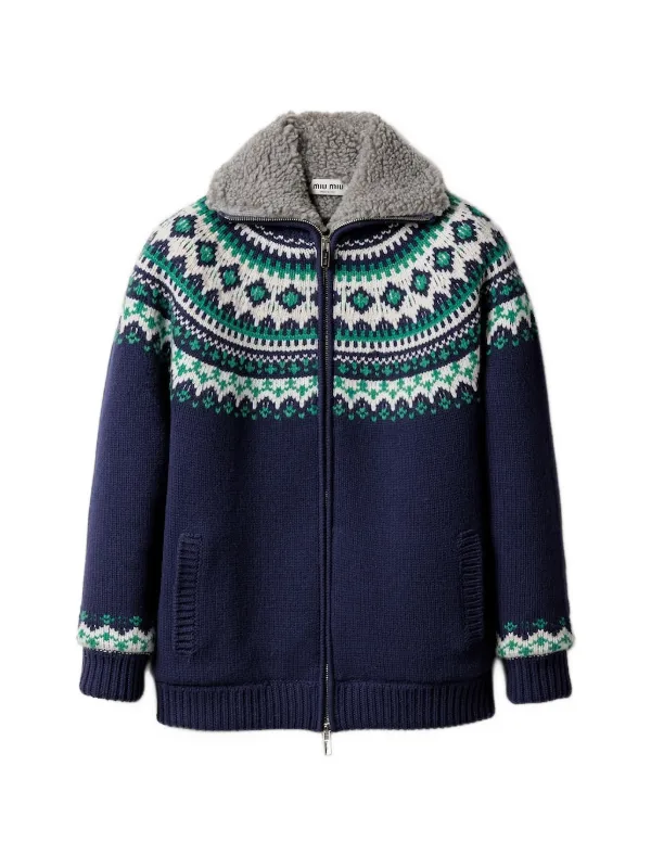 Wool and Fleece Zipper Cardigan