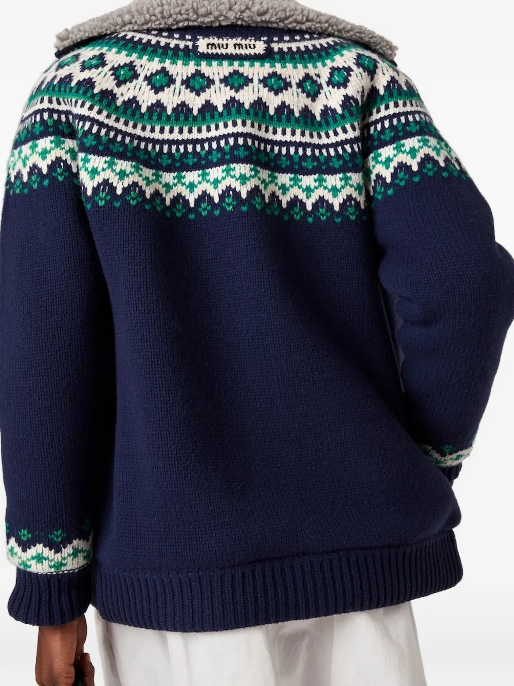 Miu Wollen vest met Fair-Isle patroon Blauw