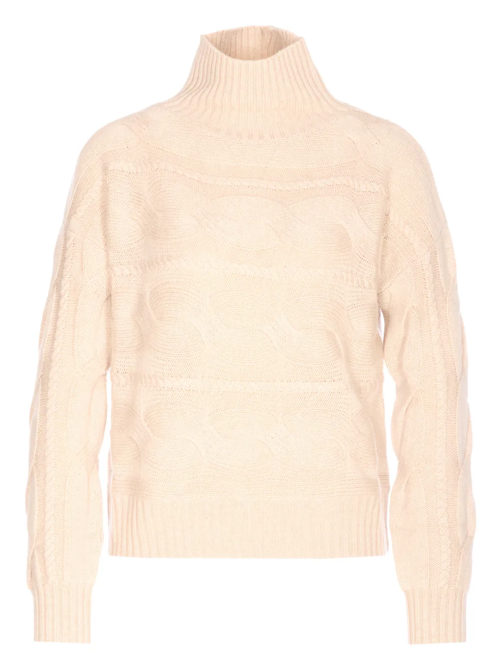 Max Mara Vodka High-neck Long-sleeves Sweater In Neutral