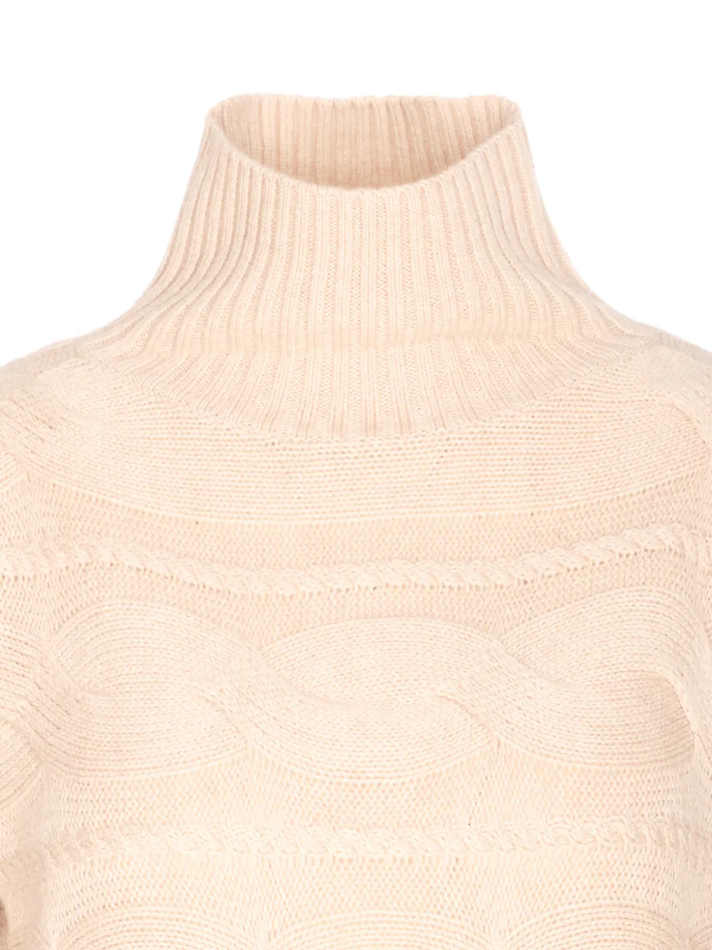 Max Mara Vodka High-neck Long-sleeves Sweater In Neutral
