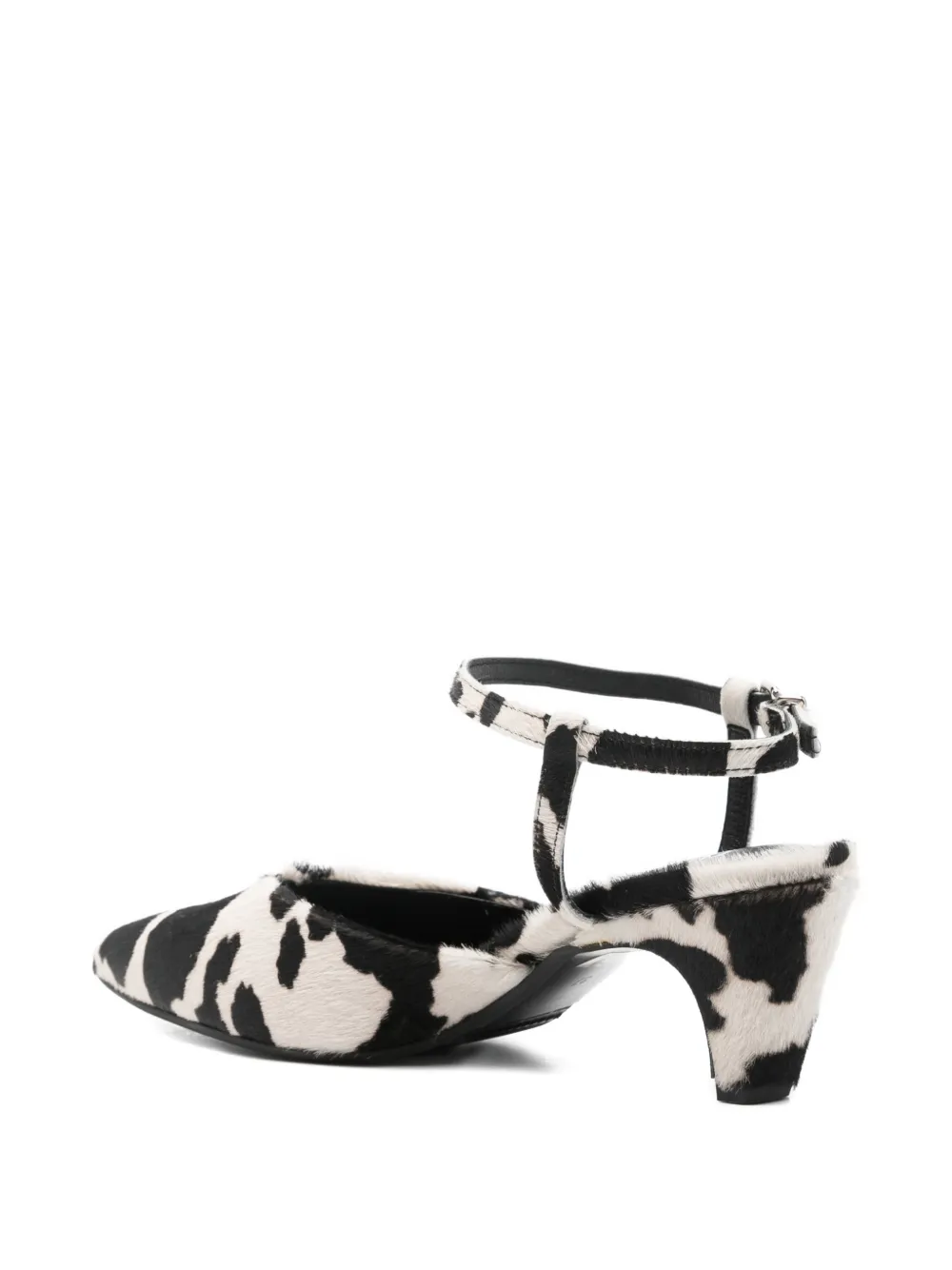 Evaluna Pumps met dierenprint en enkelbandje Zwart