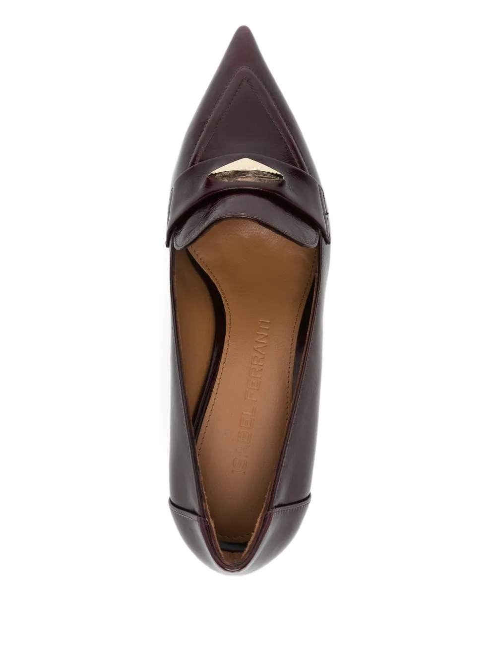Isabel Ferranti Pointed Penny-detail Pumps In Brown