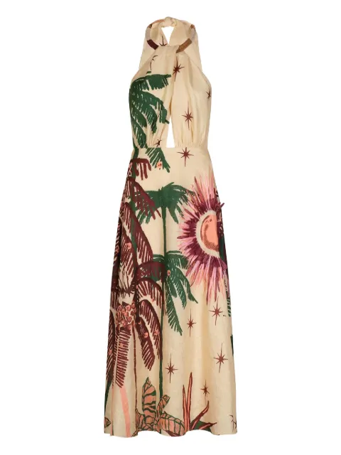 Johanna Ortiz halterneck printed maxi dress