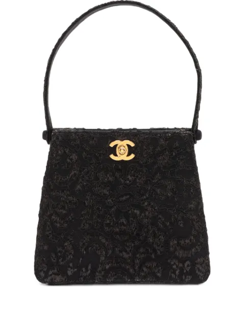 CHANEL Pre-Owned 1997-1999 Lace Double Sided Turnlock tote bag