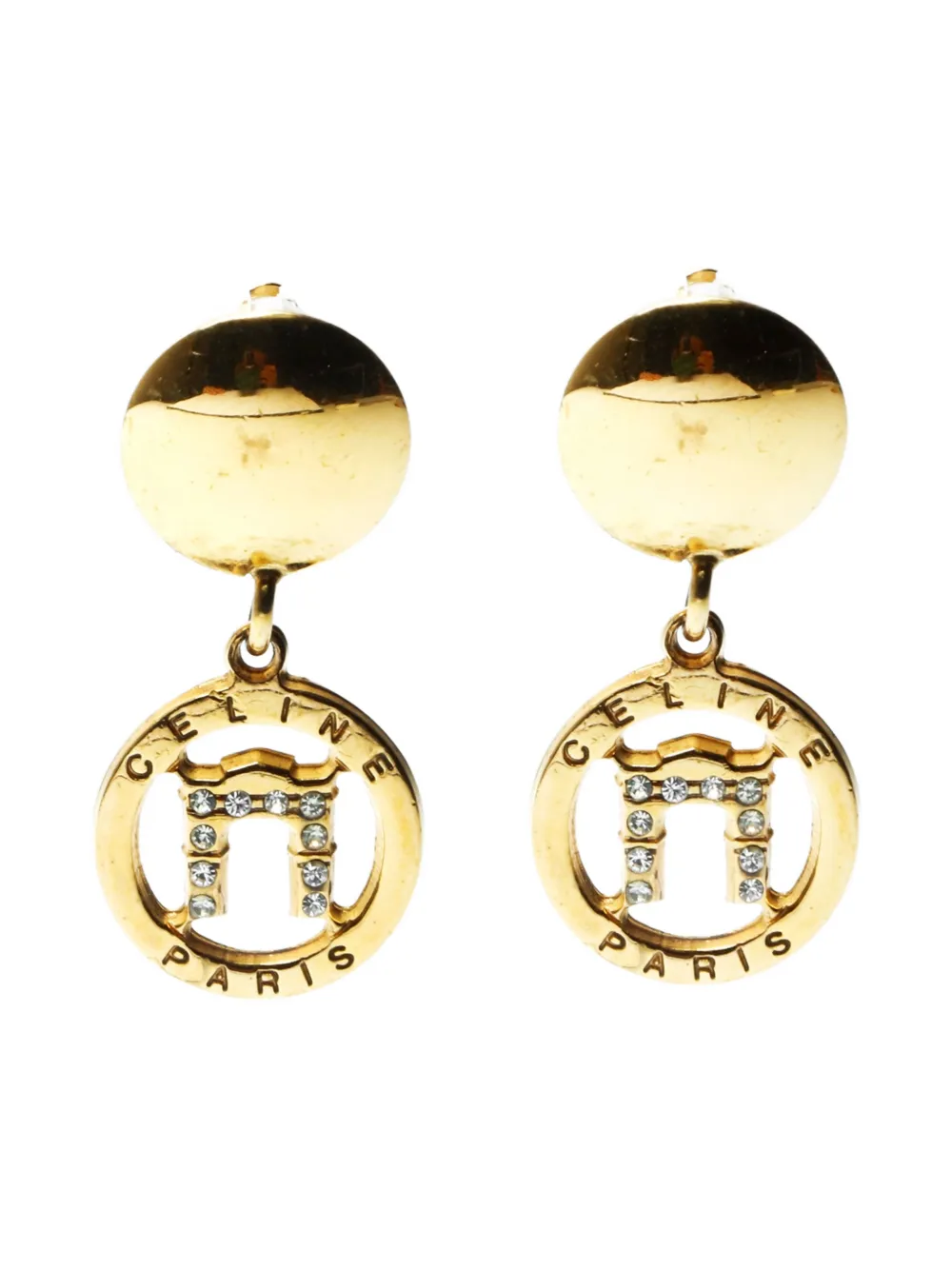 CELINE Pre-owned 1980-1990 Triumphal Arch Clip-on Earrings In Gold