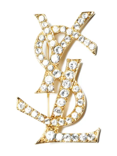 Saint Laurent Pre-Owned 1980-2000s Cassandre rhinestone brooch