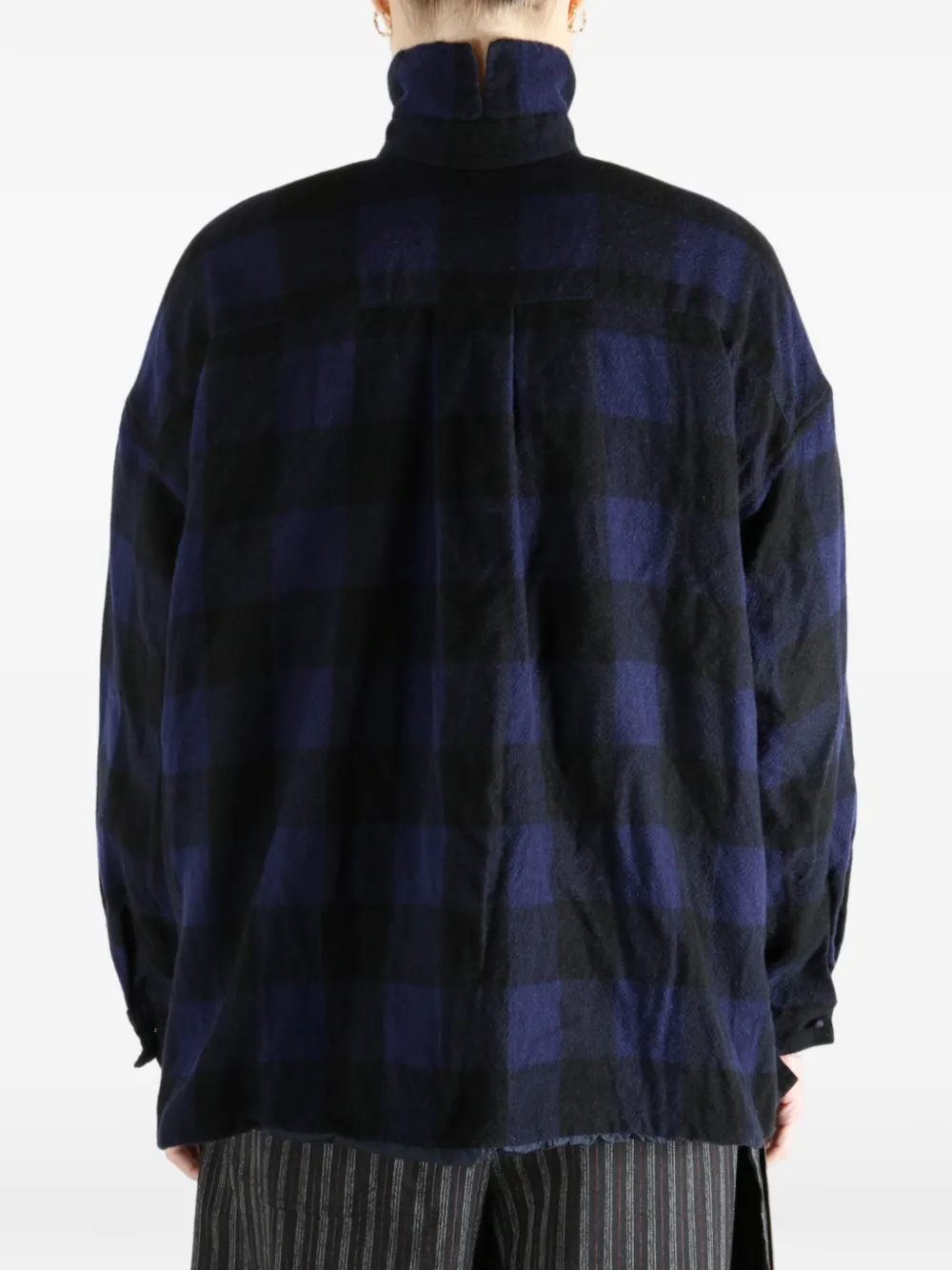 Daniela Gregis Check-pattern High-neck Shirt In Multi