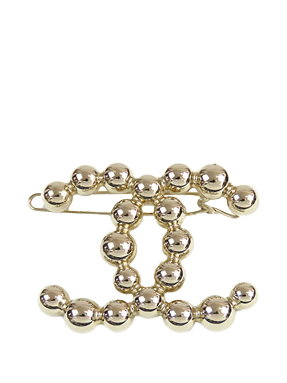 CHANEL Pre-Owned 2021 CC Gold Plated Beaded Barrette
