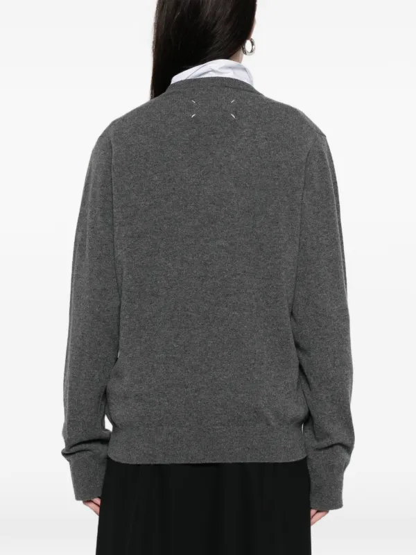 Maison Margiela V-neck Sweater | Grey | FARFETCH CA