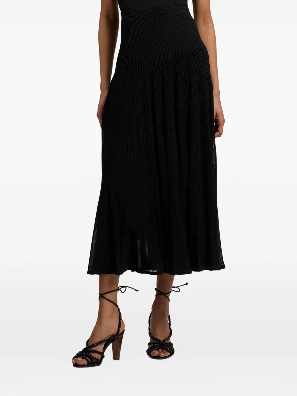 Ralph Lauren Collection Celia Ottoman plooirok Zwart