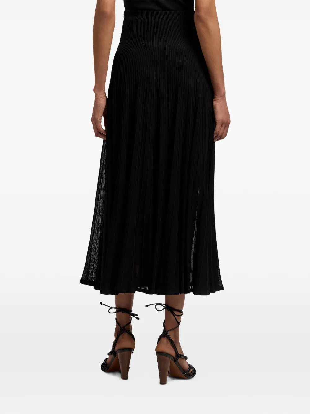 Ralph Lauren Collection Celia Ottoman plooirok Zwart