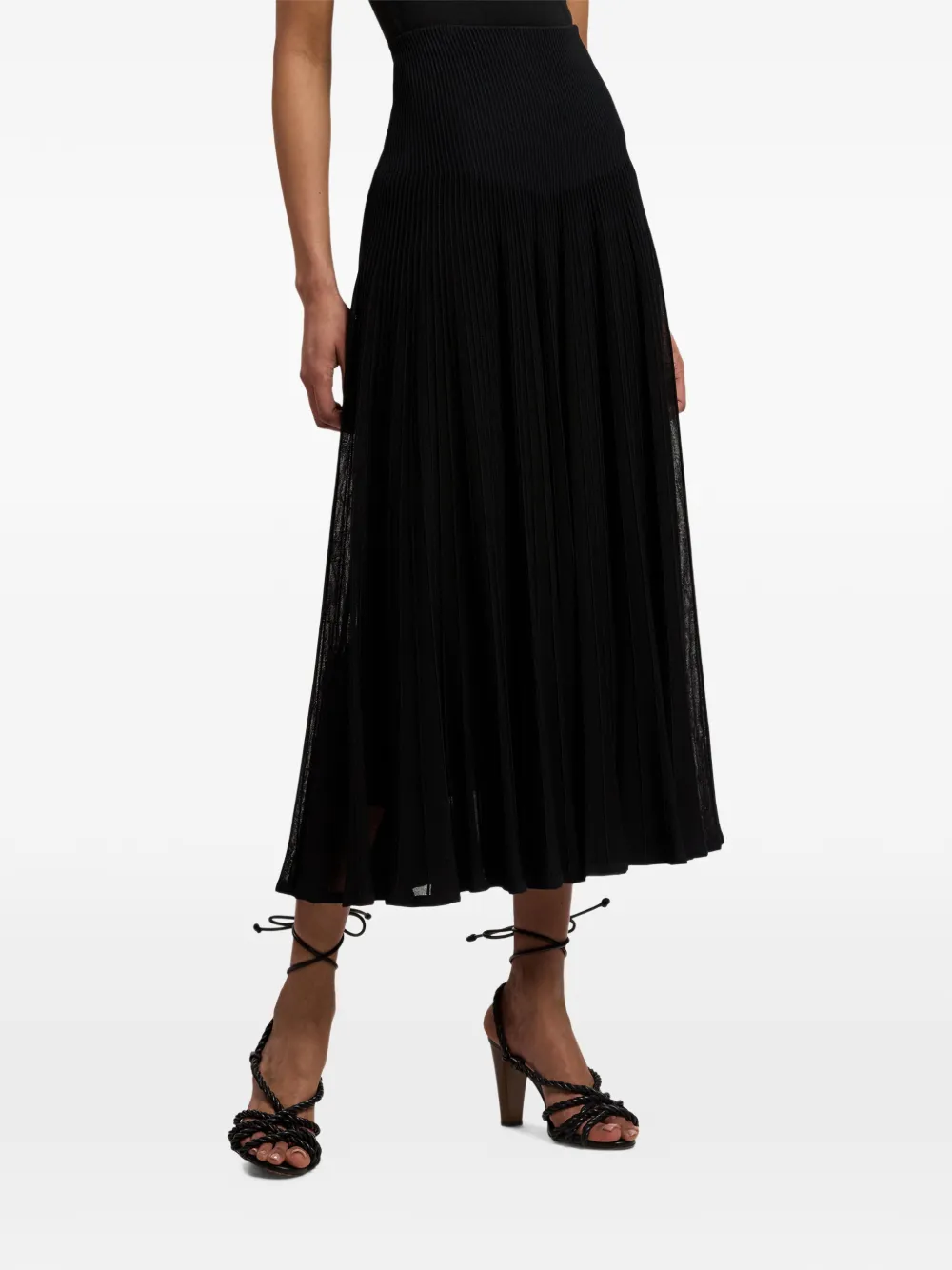 Ralph Lauren Collection Celia Ottoman plooirok Zwart