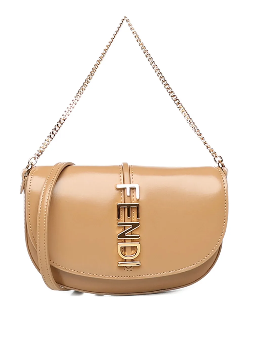 FENDI Fendigraphy chain shoulder bag - Marrone