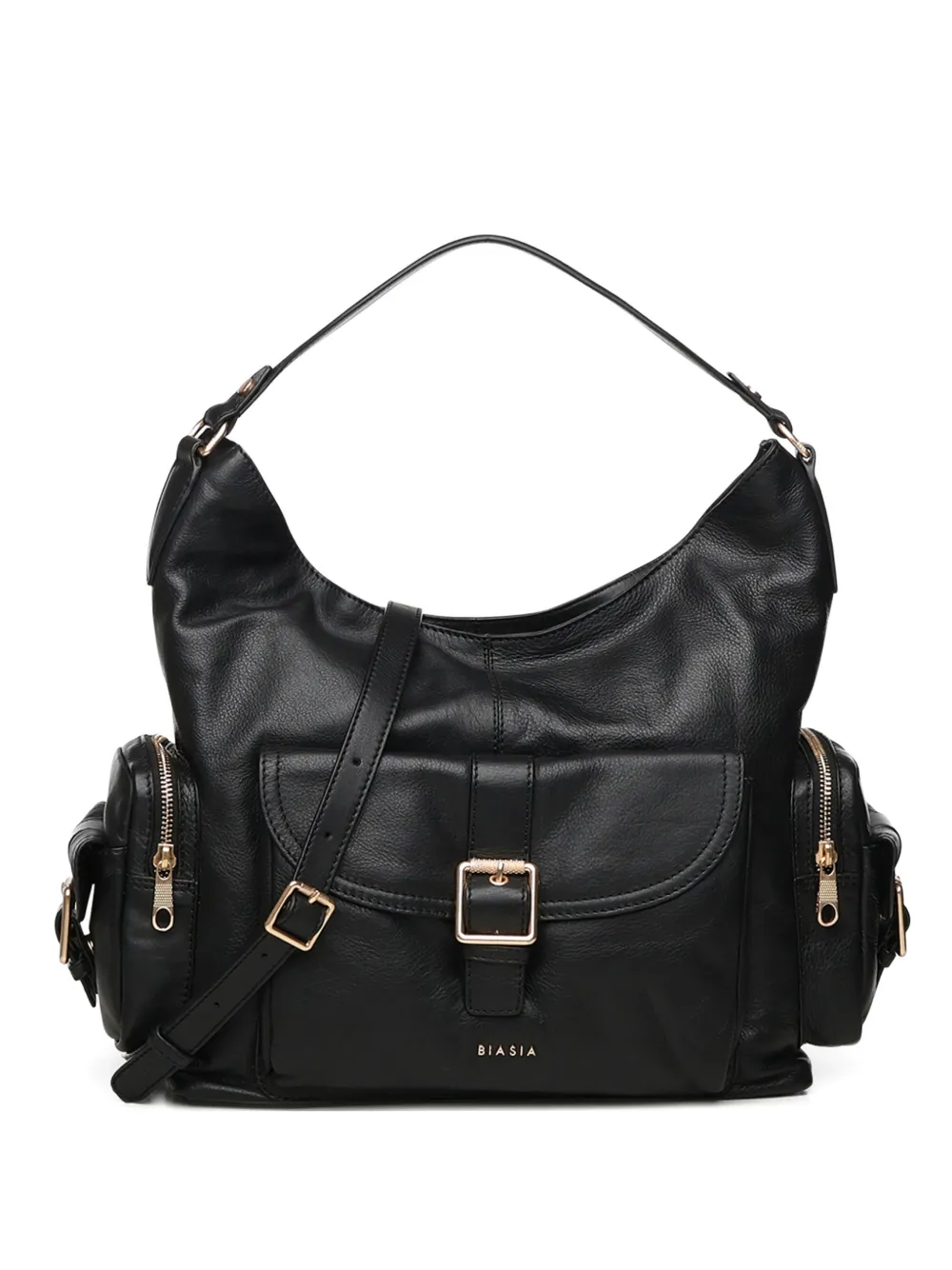 Biasia Buckle Front-pocket Shoulder Bag In Pattern