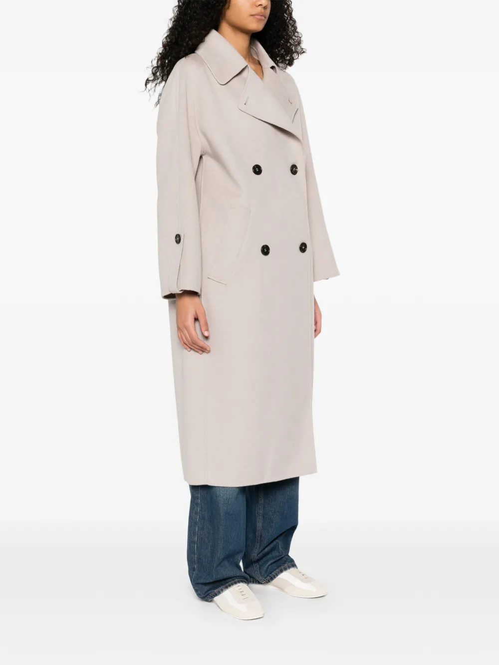  's Max Mara Double-breasted Notched Coat - Neutrals 