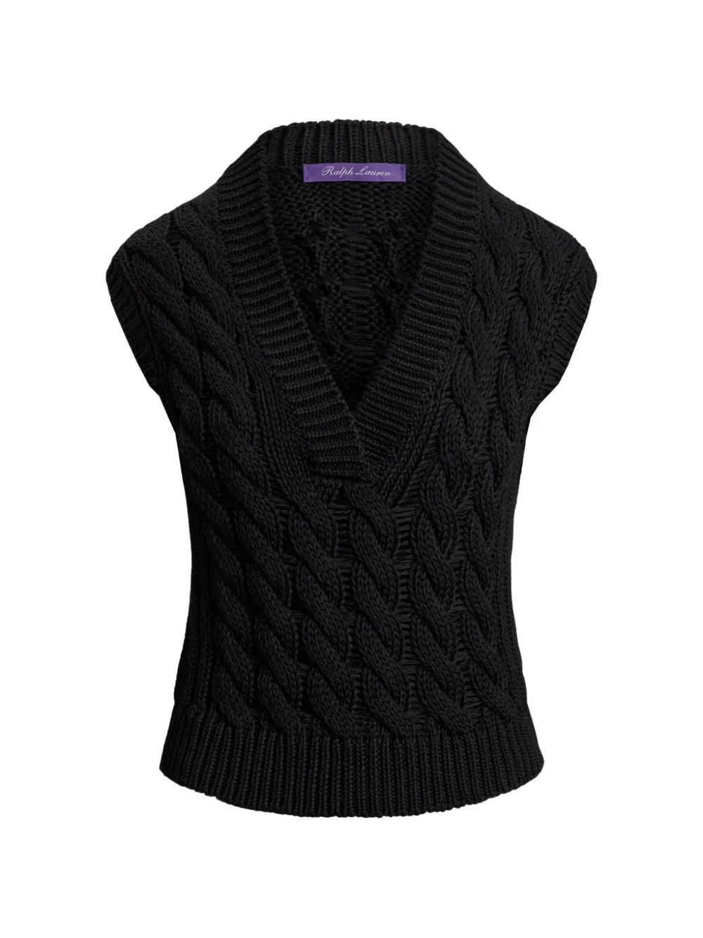 Ralph Lauren Collection Top con scollo a V - Nero