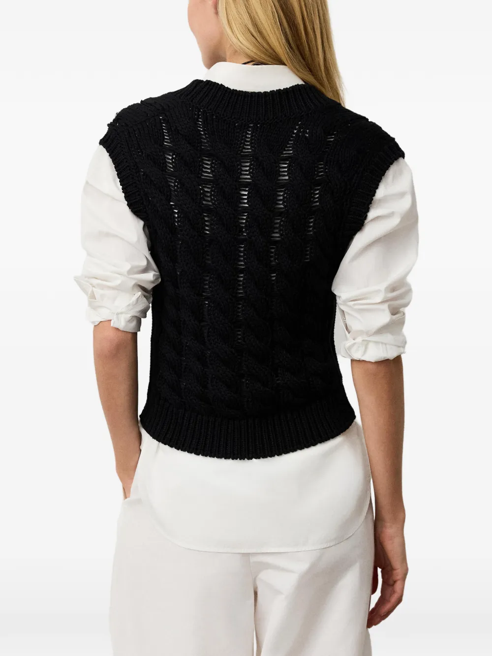 Ralph Lauren Collection Kabelgebreide top Zwart