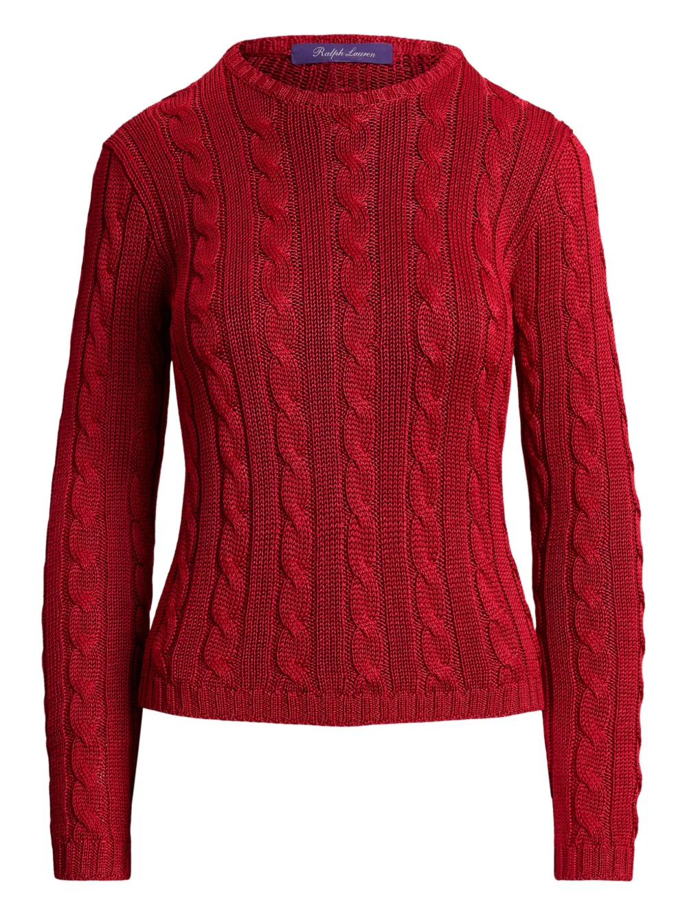 Ralph Lauren Collection Maglione girocollo in maglia a trecce - Rosso