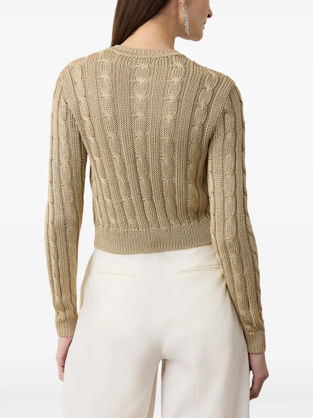 Ralph Lauren Collection Kabelgebreid vest Beige