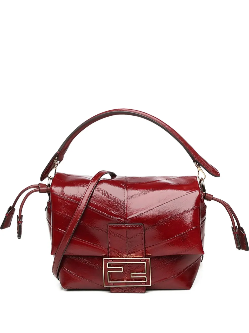 FENDI Mamma logo-detail mini bag - Rosso