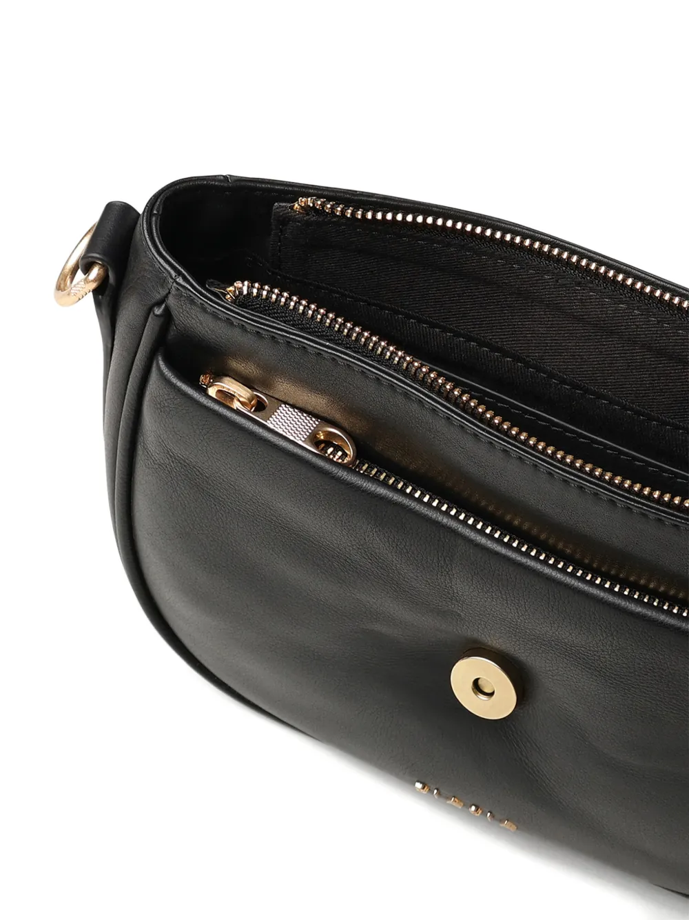 Biasia Buckle Strap Shoulder Bag In Black