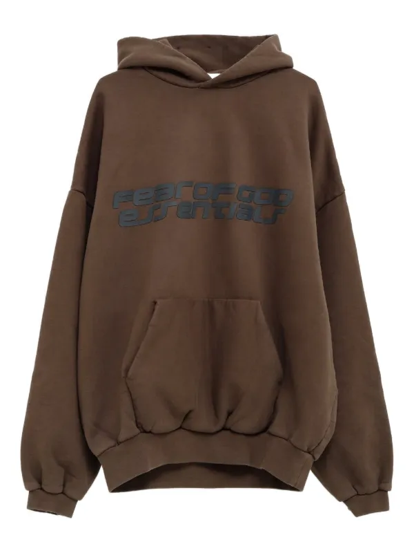 FEAR OF GOD ESSENTIALS 90s ロゴプリント パーカー | ブラウン 