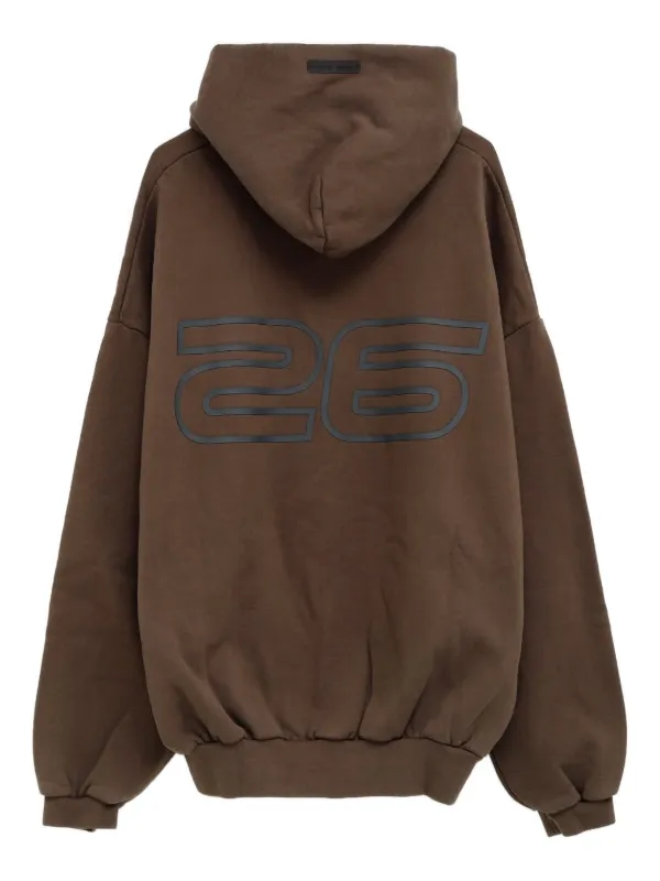 FEAR OF GOD ESSENTIALS 90s logo-print Hoodie | Brown | FARFETCH