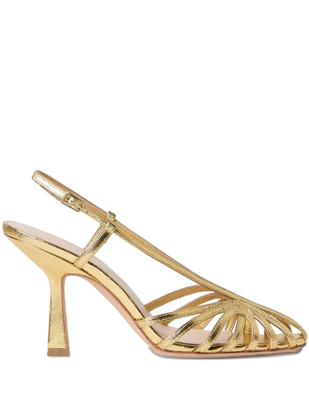 Loeffler Randall Alexandra Gold Slingback Heeled Sandal In Gold
