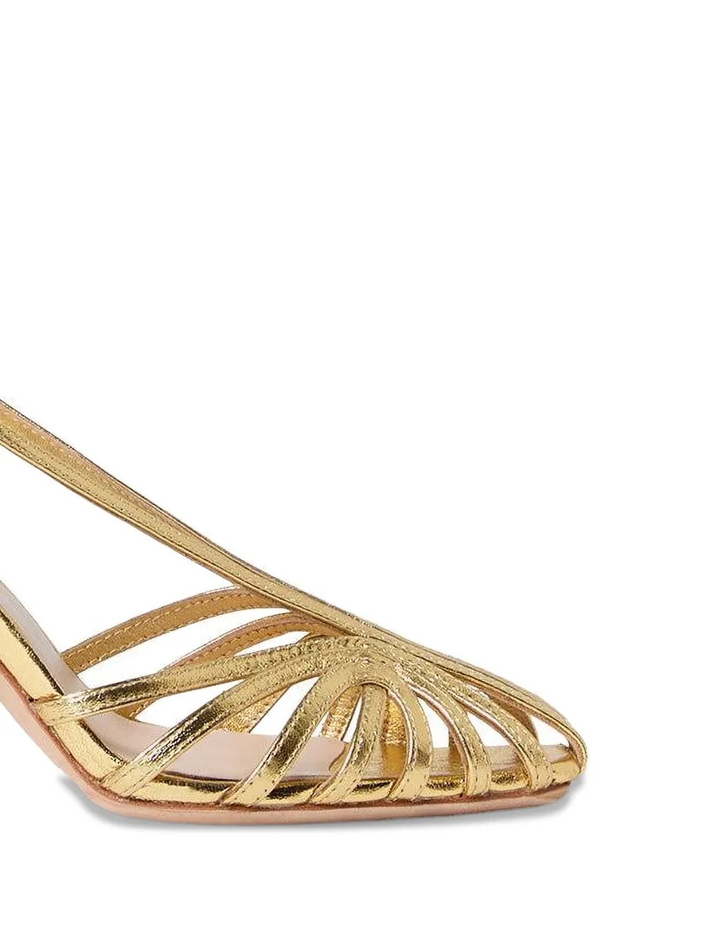 Loeffler Randall Alexandra Gold Slingback Heeled Sandal In Gold