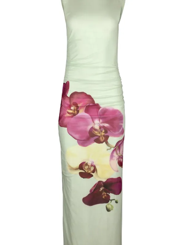 knee length dresses for ladies White Floral Ariel Midi Dress