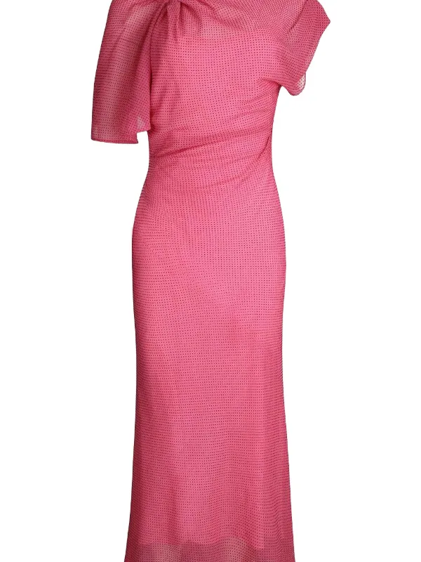 Scanlan Theodore French Draped Midi Dress | Pink | FARFETCH