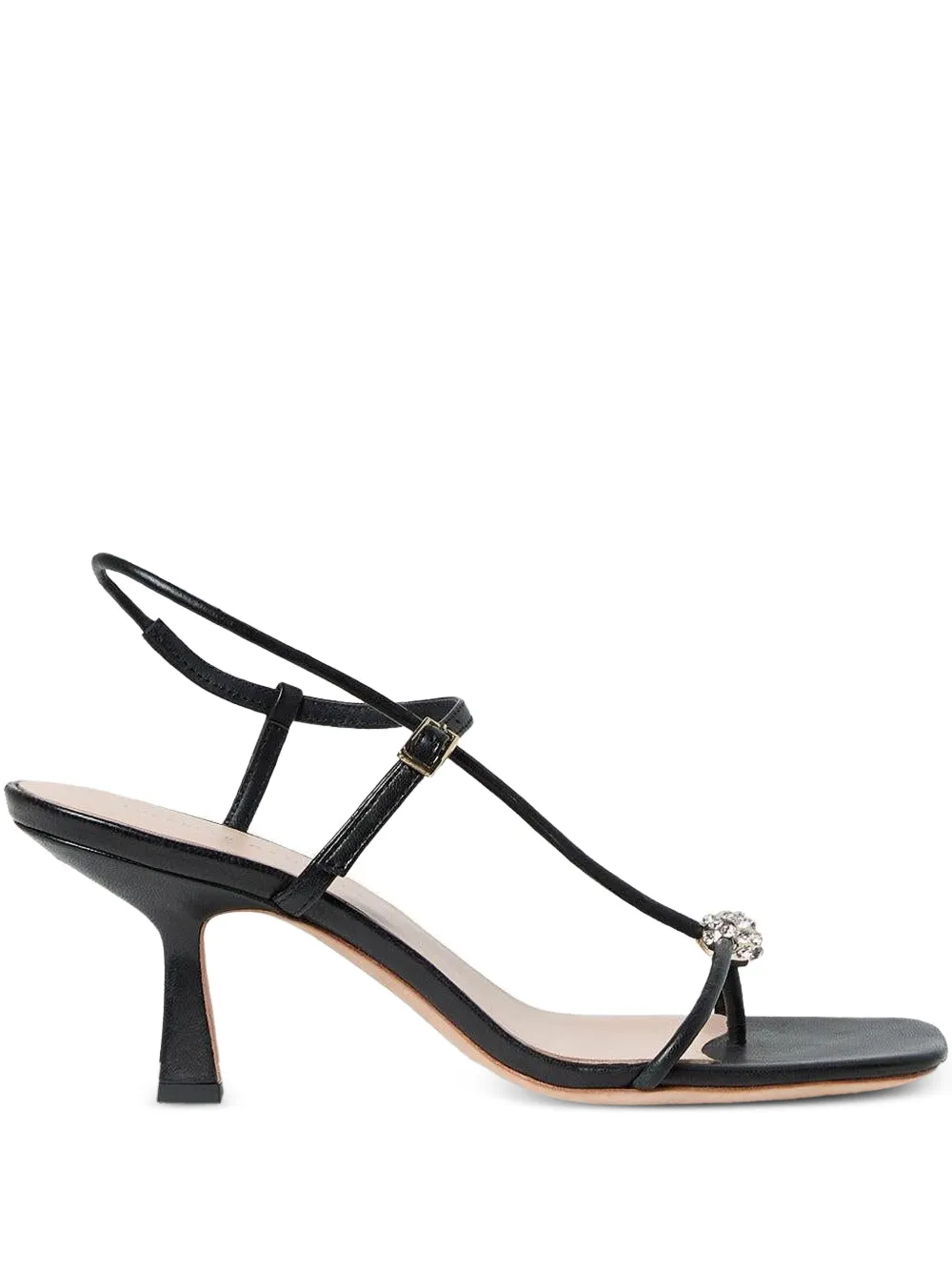 Loeffler Randall 70 mm Triana sandalen met kristallen Zwart