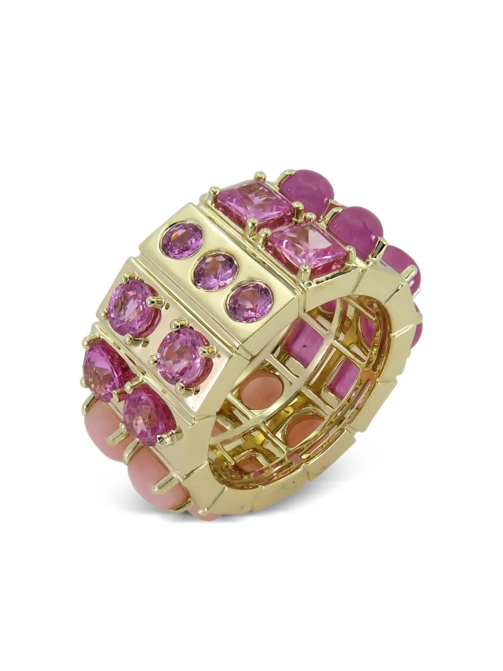 Type Jewelry 14K yellow gold Spin sapphire cigar band ring - Oro