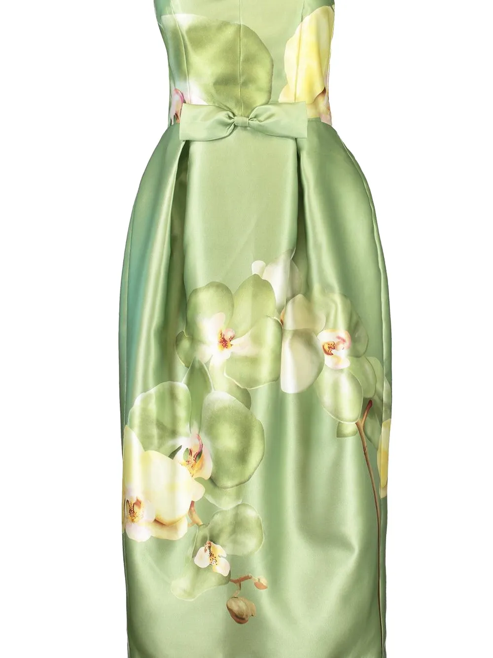 Aston Studio Sophia Bow Floral Dress In Gray