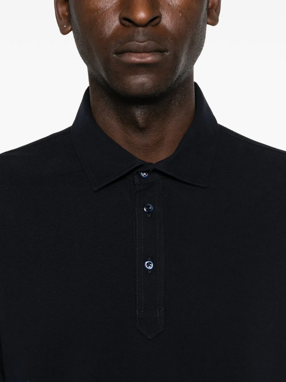 Buttoned Trim Polo Shirt