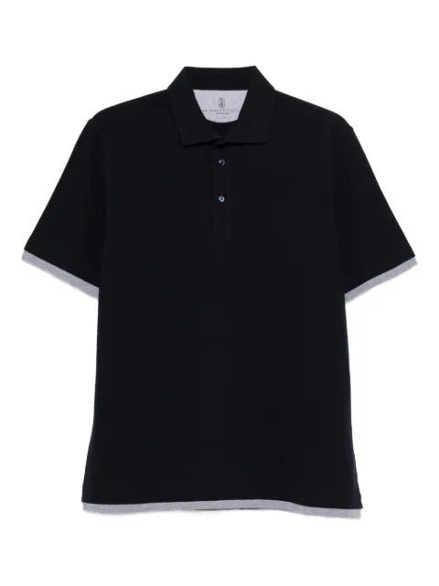 Brunello Cucinelli buttoned trim polo shirt
